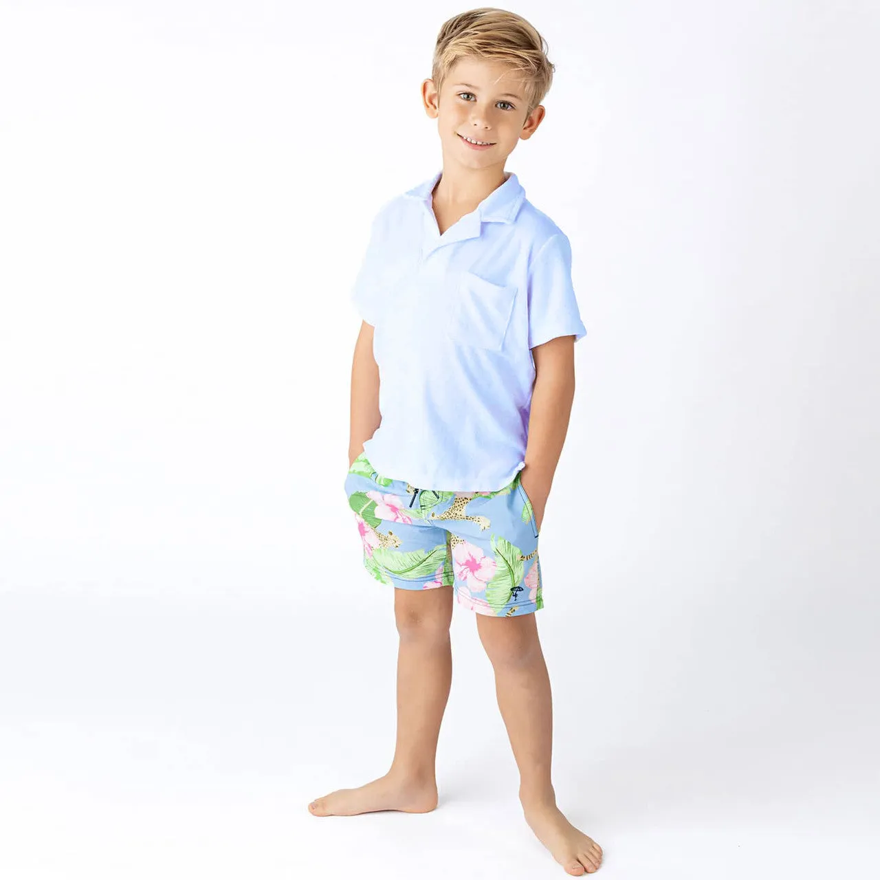 Shade Critters- Light Blue Boys Terry Polo Top