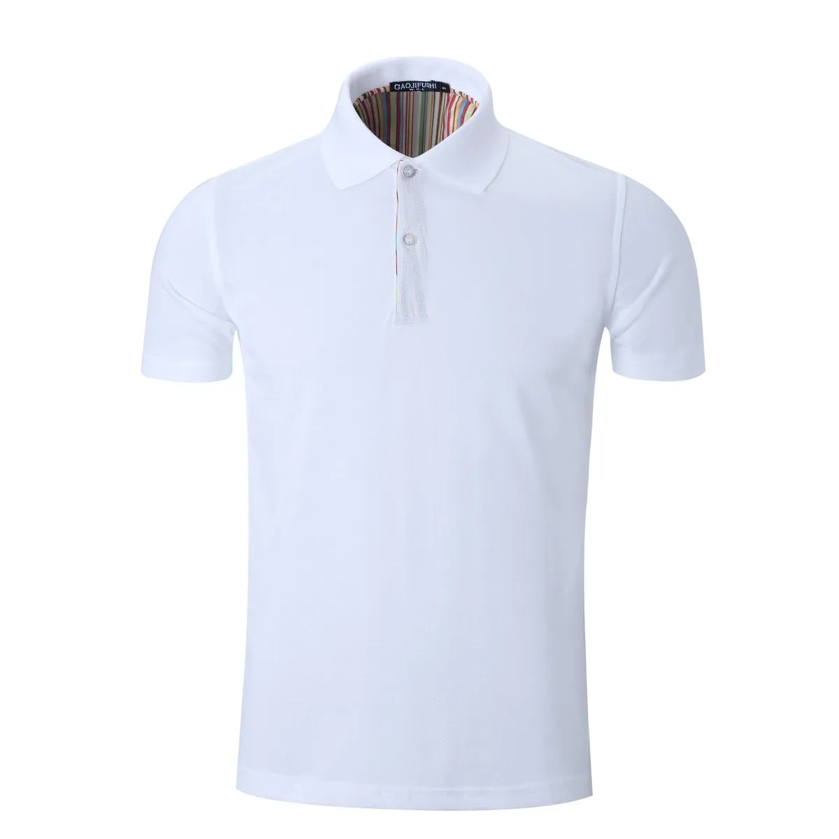 Short-Sleeved Polo Shirt With Striped Pattern