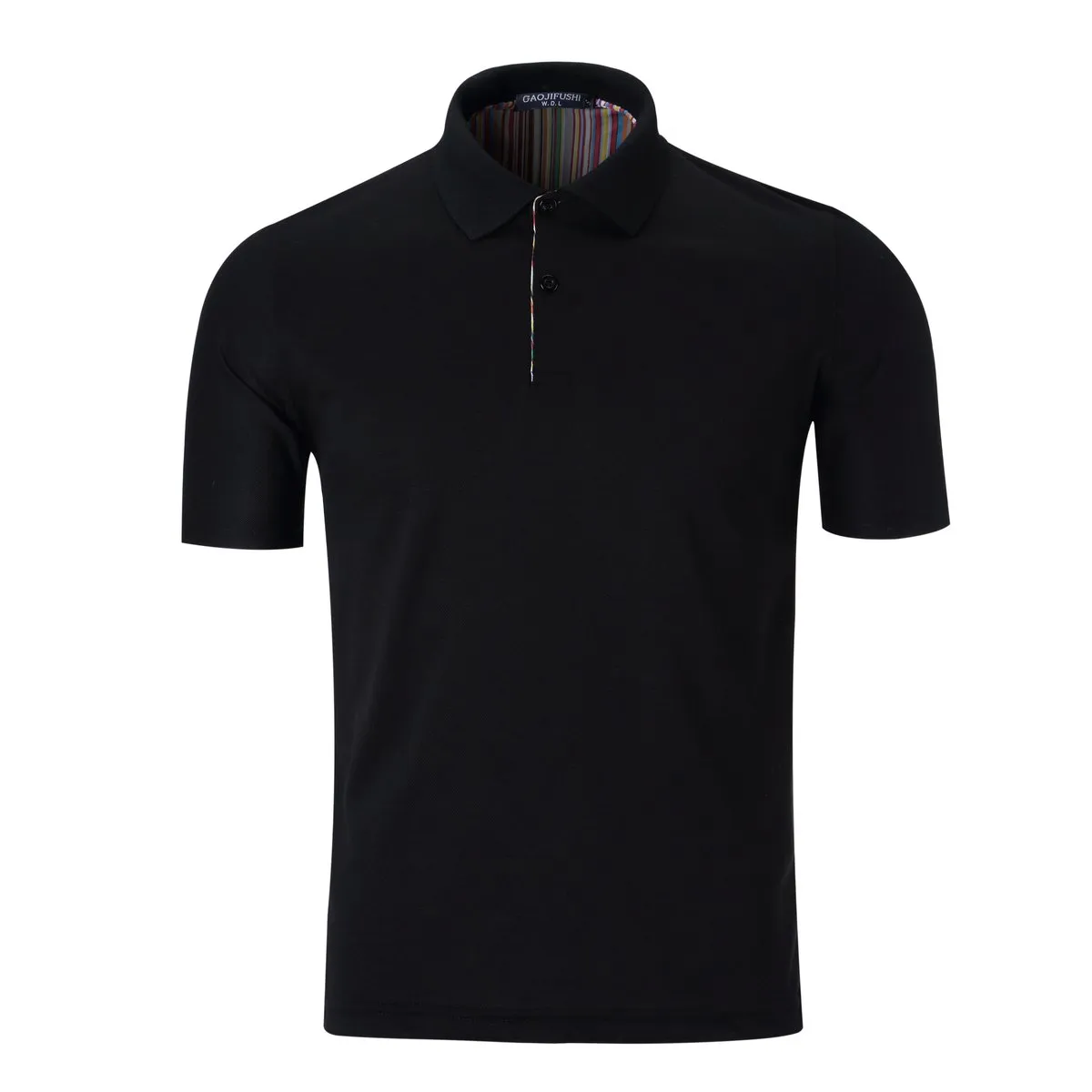 Short-Sleeved Polo Shirt With Striped Pattern