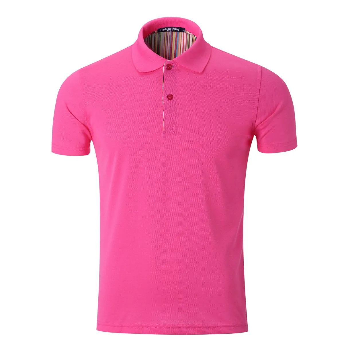 Short-Sleeved Polo Shirt With Striped Pattern