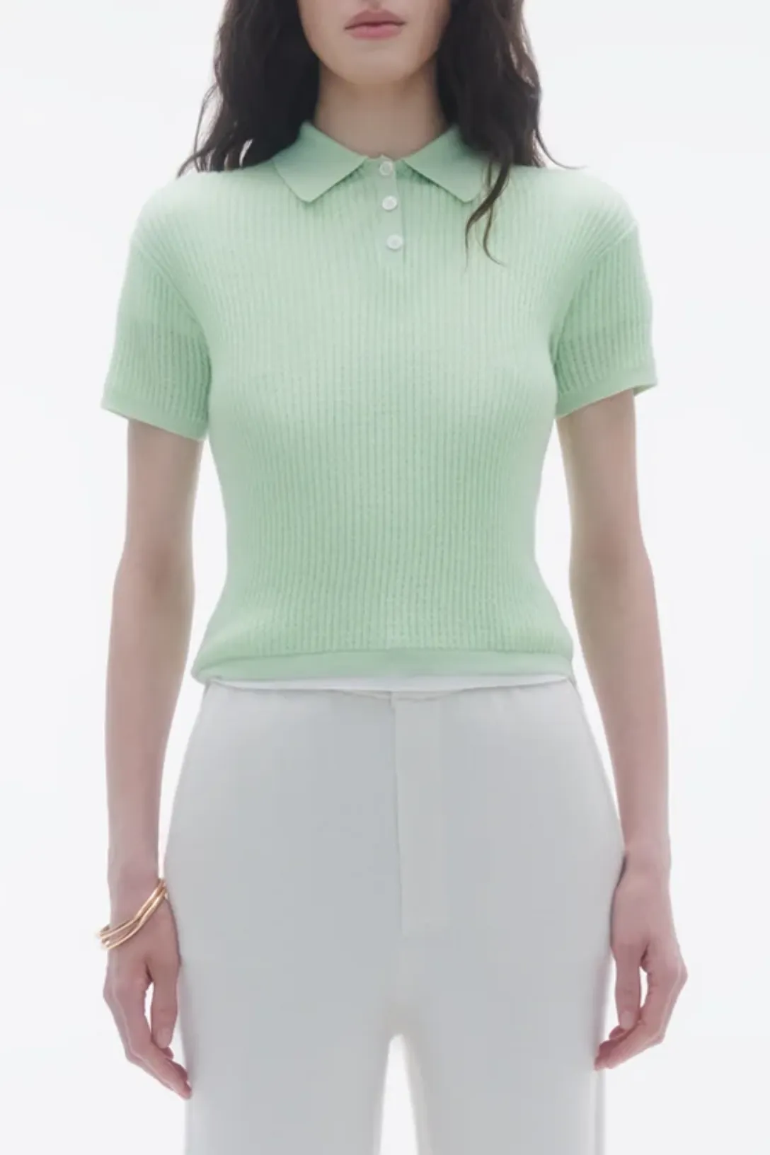 Shrunken Polo In Cashmere | Mint