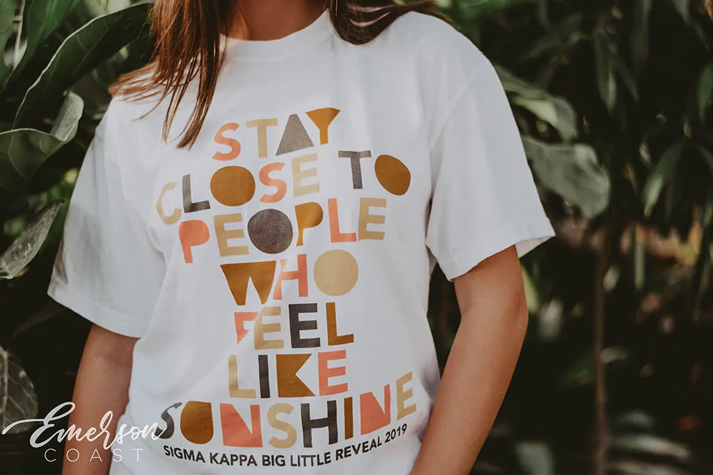 Sigma Kappa Sunshine Big Little Reveal Tshirt