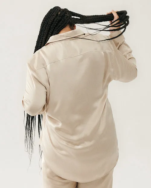 SILK LAUNDRY | Boyfriend Shirt | Hazelnut