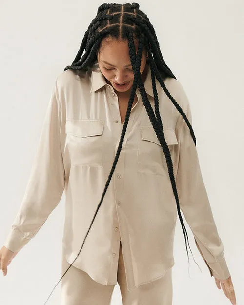 SILK LAUNDRY | Boyfriend Shirt | Hazelnut