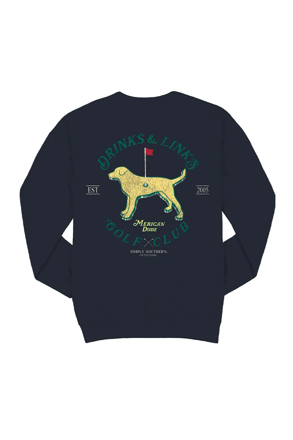 Simply Southern Golf Club Crewneck Sweatshirt for Men in Slate | MN-CREW-LINKS-SLATE