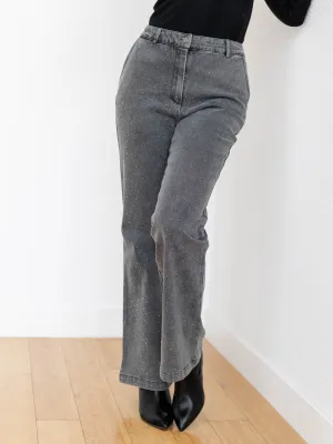 Skies Are Blue Hot Fix Wide Leg Denim Pant