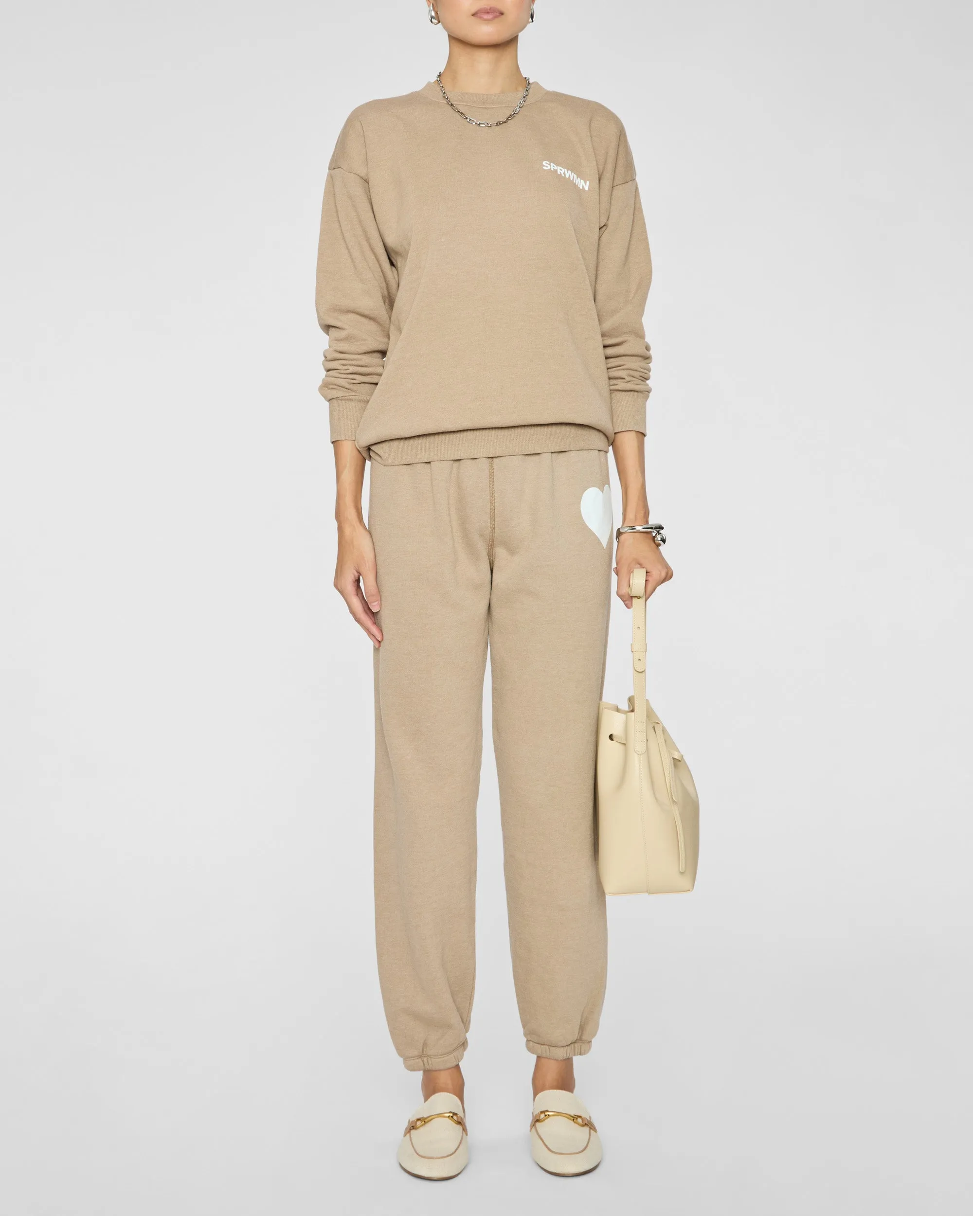 Small Logo Sweatshirt in Latte