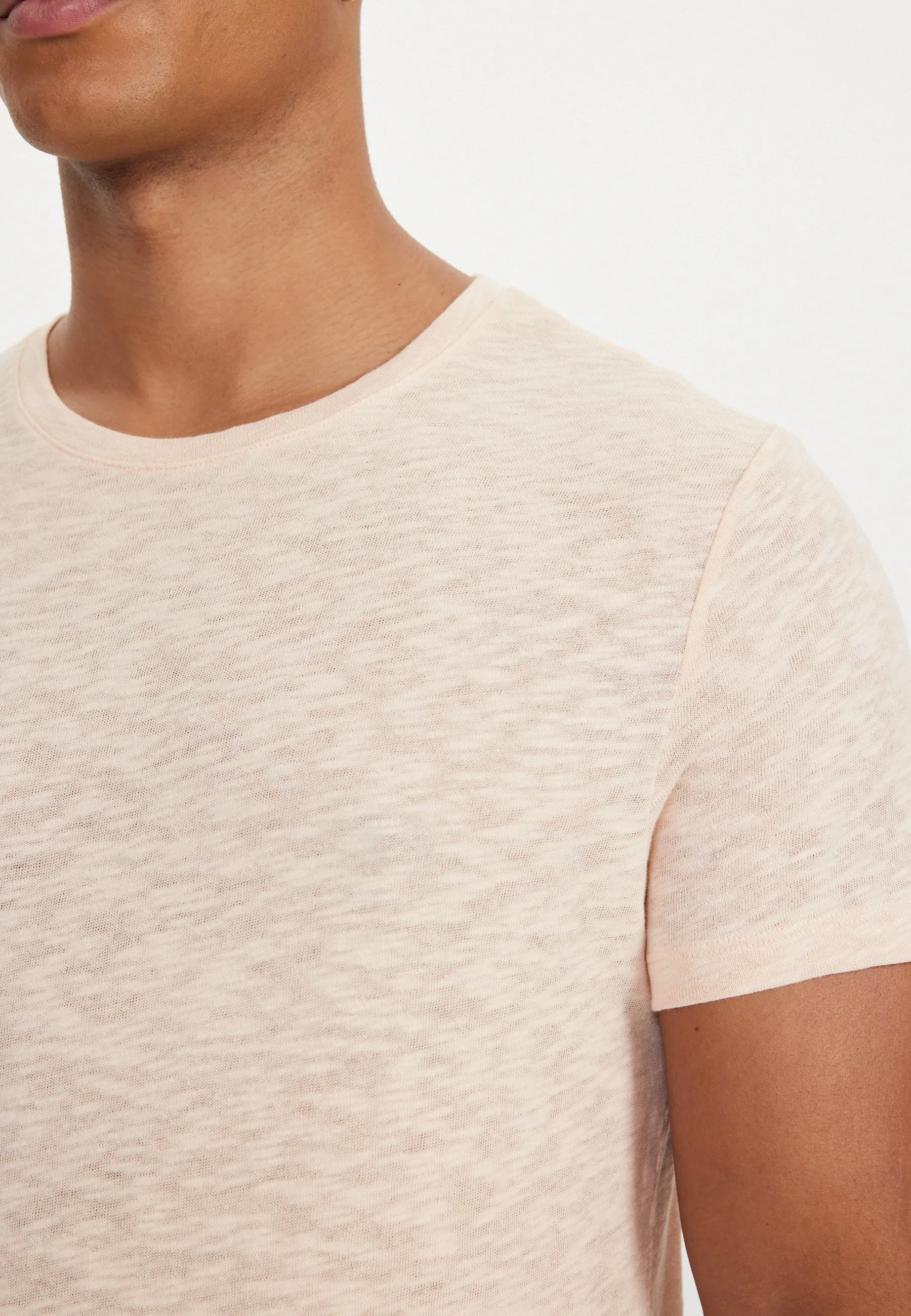 Somon Bisiklet Yaka Regular Fit Pamuk Flamlı Süprem Basic Erkek T-Shirt LEO