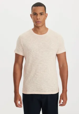 Somon Bisiklet Yaka Regular Fit Pamuk Flamlı Süprem Basic Erkek T-Shirt LEO