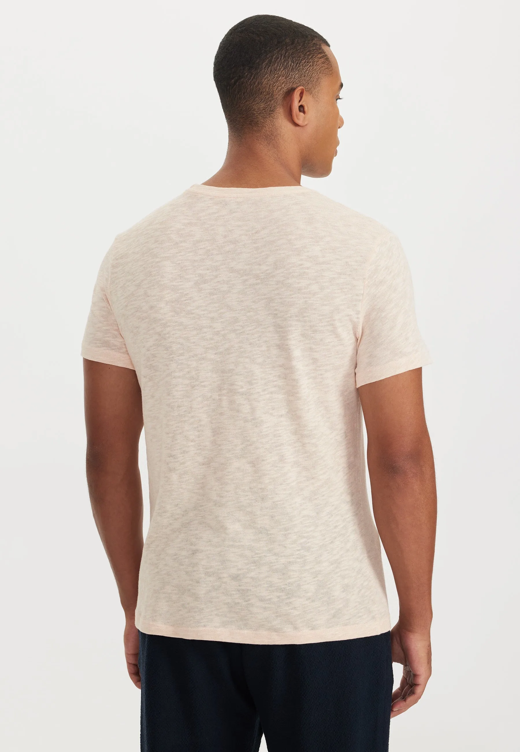 Somon Bisiklet Yaka Regular Fit Pamuk Flamlı Süprem Basic Erkek T-Shirt LEO