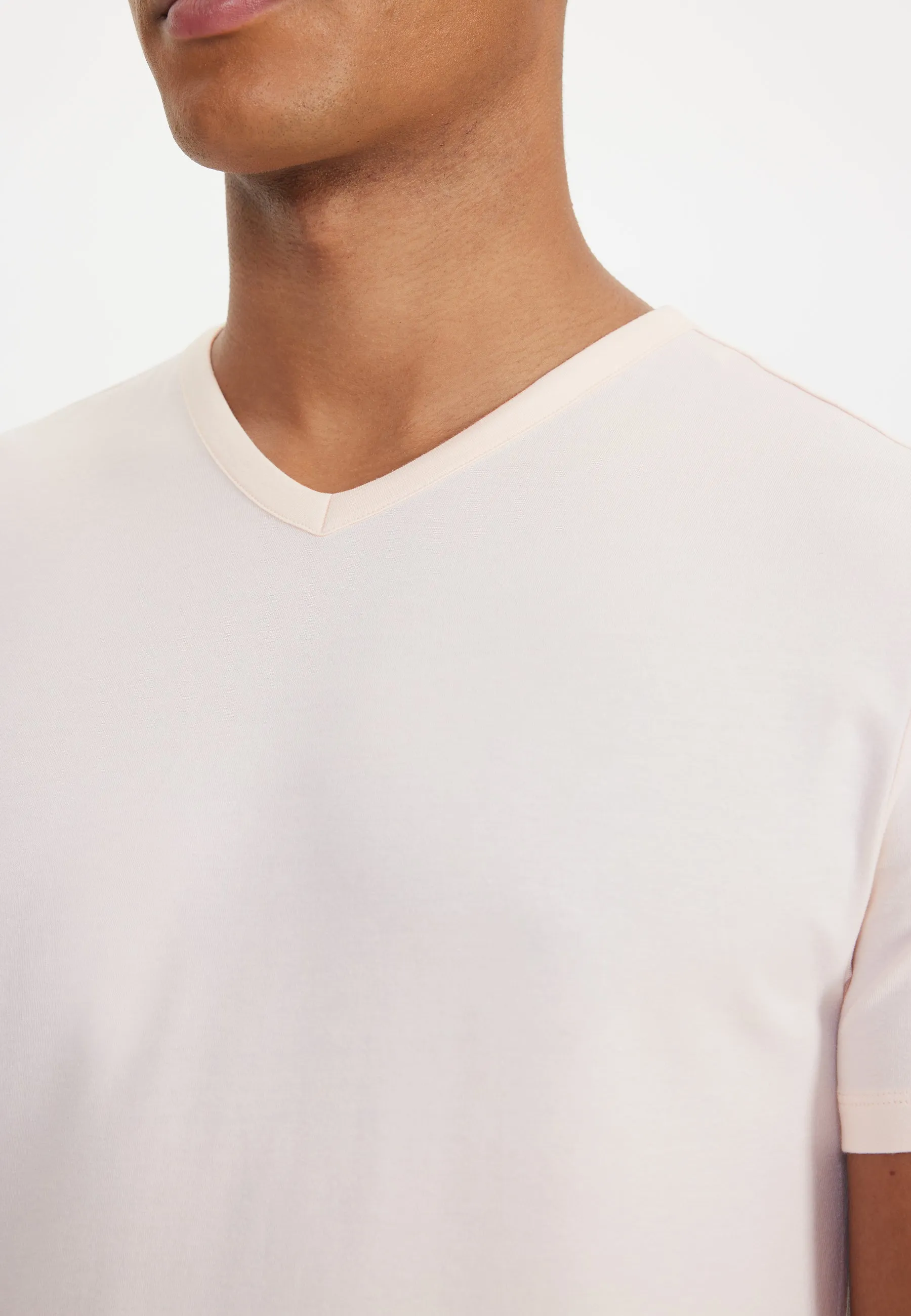 Somon V-Yaka Regular Fit Pamuk Elastan Karışımlı Basic Erkek T-Shirt THEO