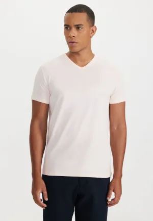 Somon V-Yaka Regular Fit Pamuk Elastan Karışımlı Basic Erkek T-Shirt THEO