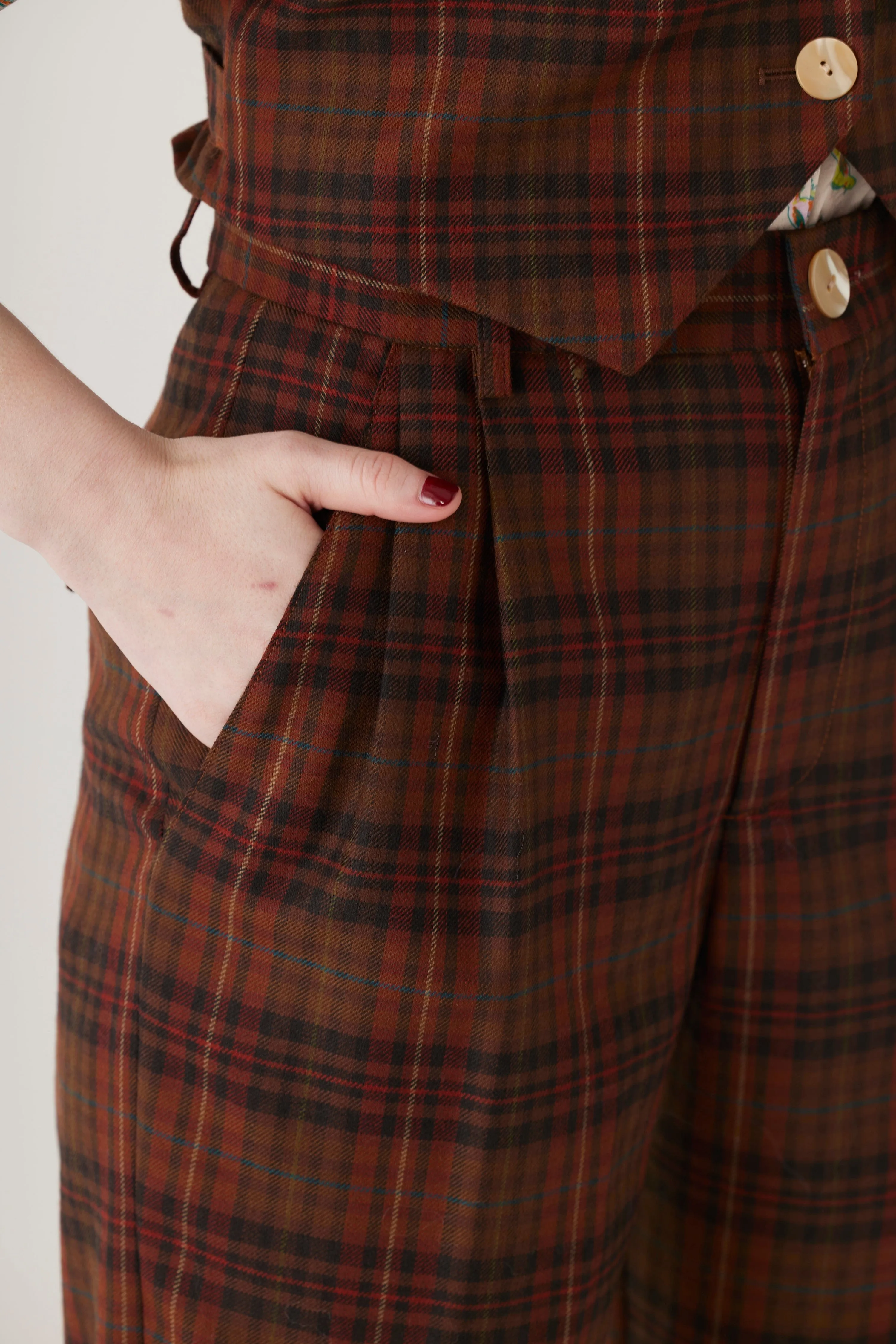 Sophia Trouser in Fireside Plaid Wool