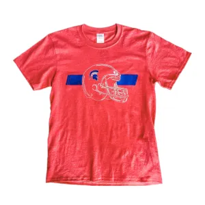 Spartan Helmet Striped Tee-Red