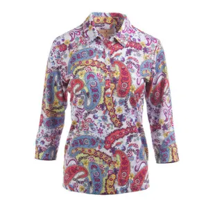 Sport Haley Lizzie 3/4 Sleeve Paisley Print Polo | UPF 30