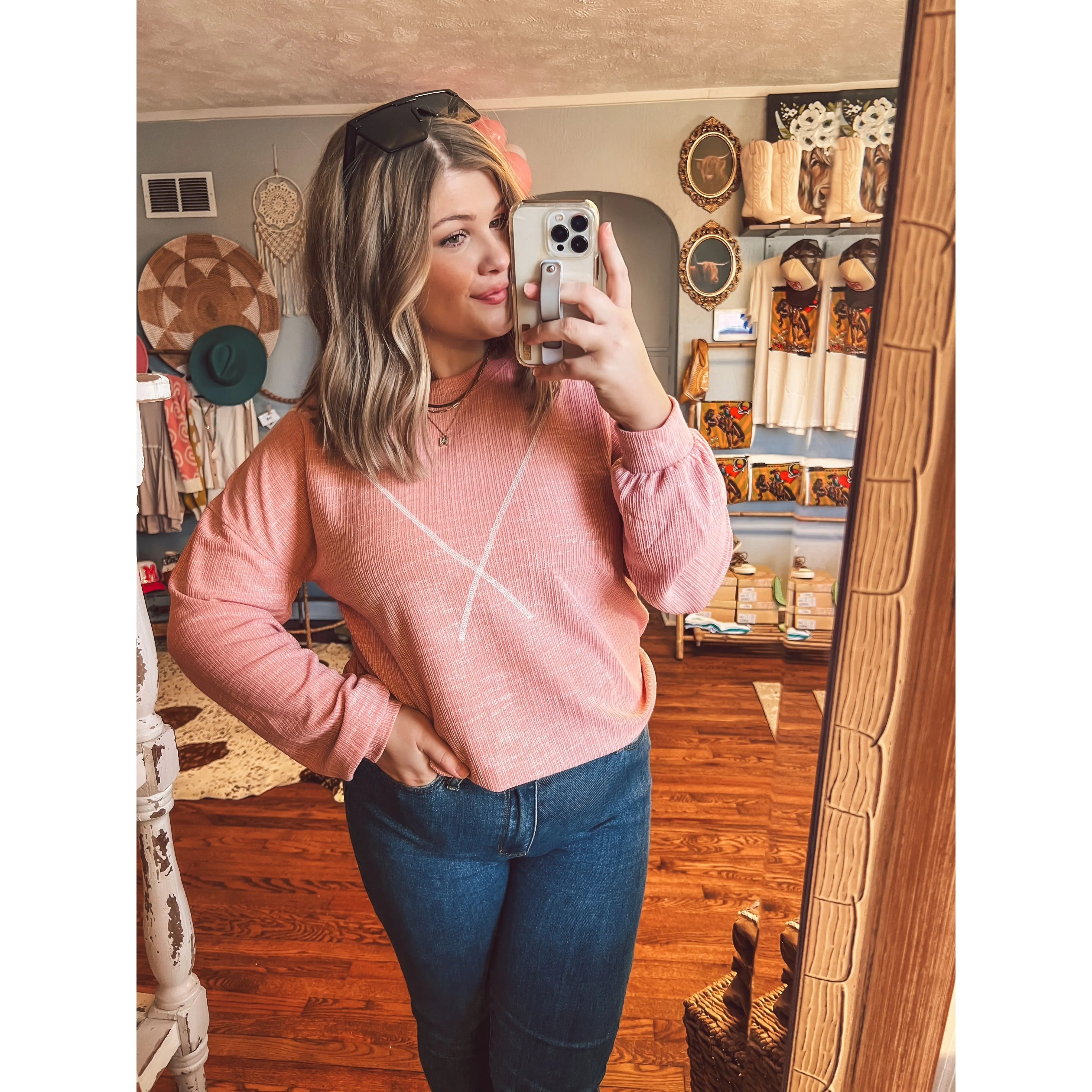Spring Ribbed Knit Top