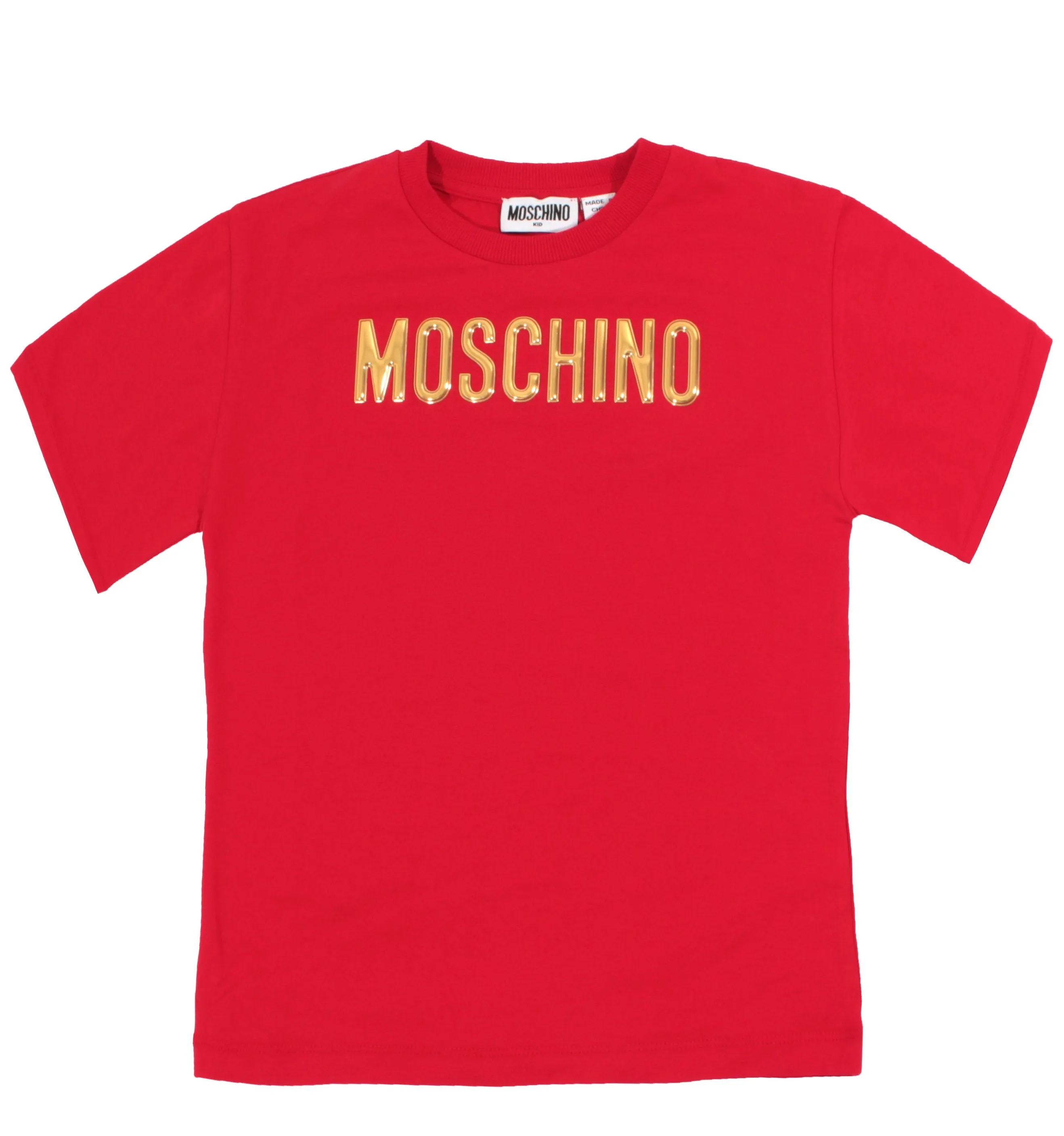 SS Maxi Tee With Golden 3D Logo - Flame Red