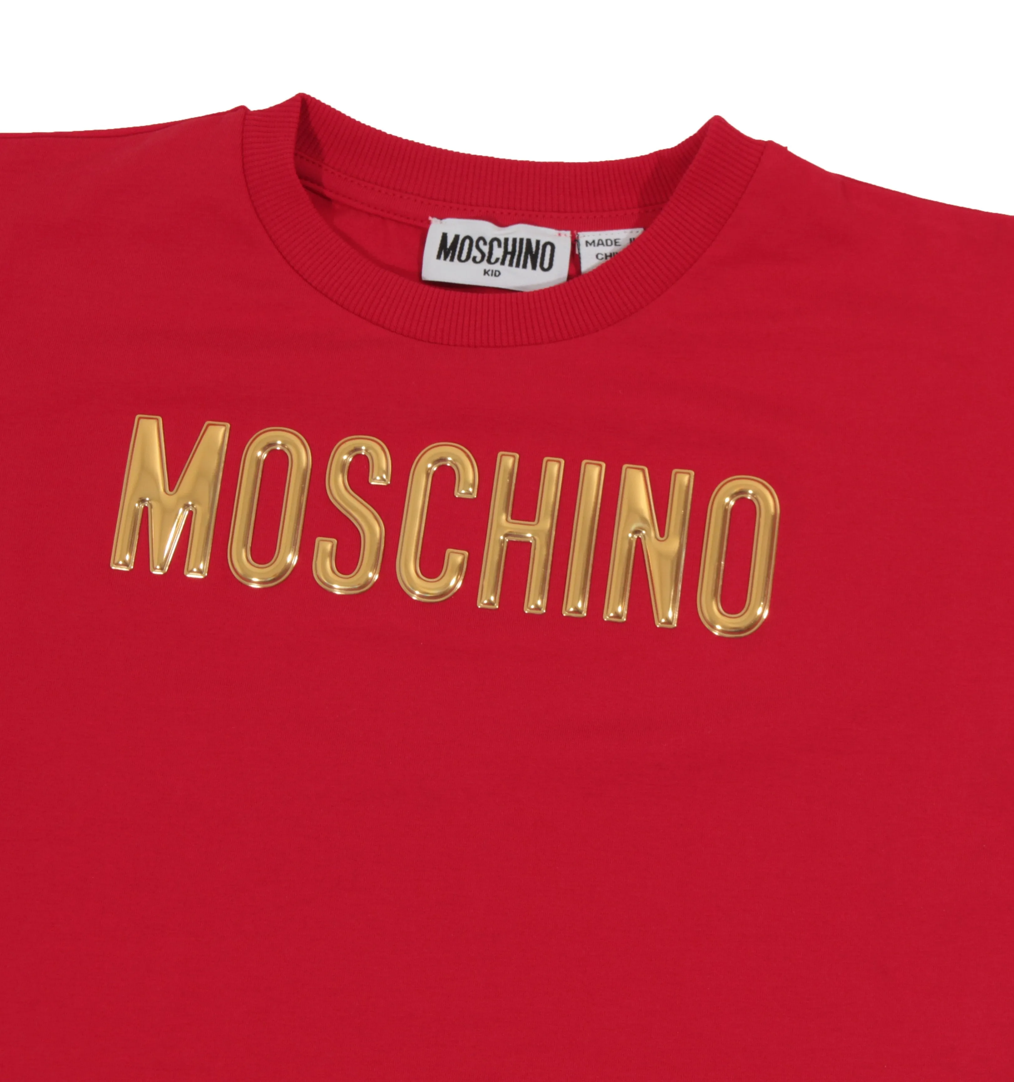 SS Maxi Tee With Golden 3D Logo - Flame Red