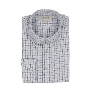 SSA1130 Blue Broken Graph Check Sport Shirt
