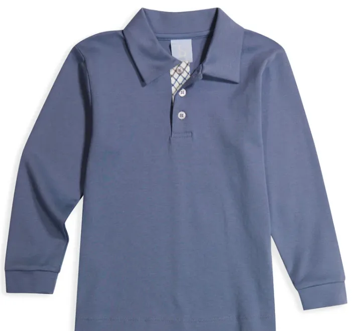 Steel Blue Pima Polo