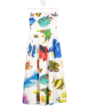 Stella Jean White Multicoloured Fish Print Dress UK 8