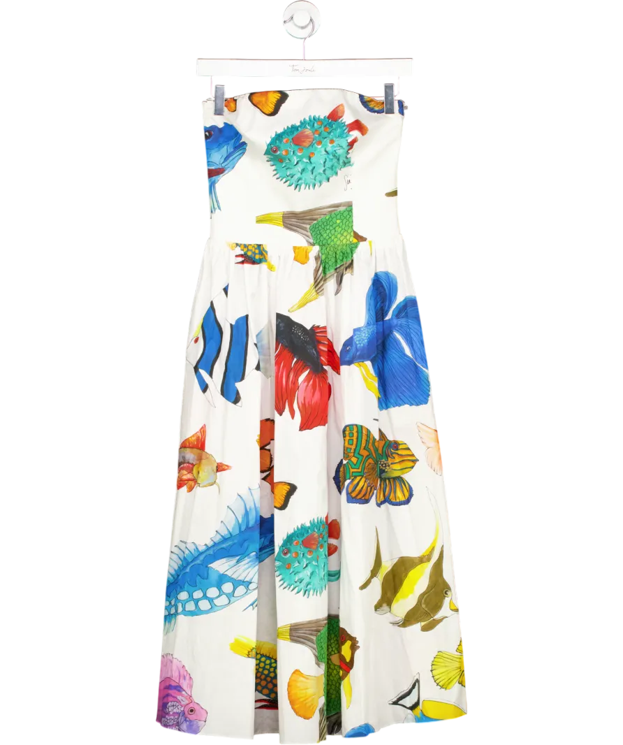 Stella Jean White Multicoloured Fish Print Dress UK 8
