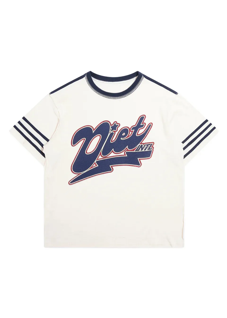 Striped Bolt T-Shirt - White & Navy