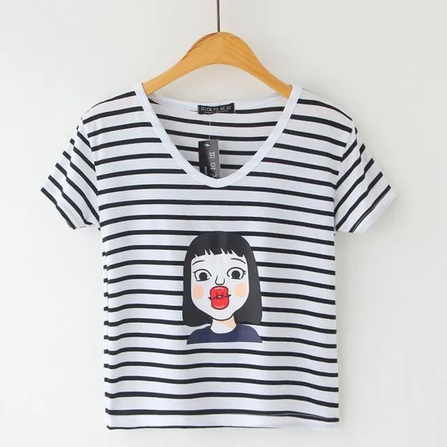 Striped Crop T-Shirt