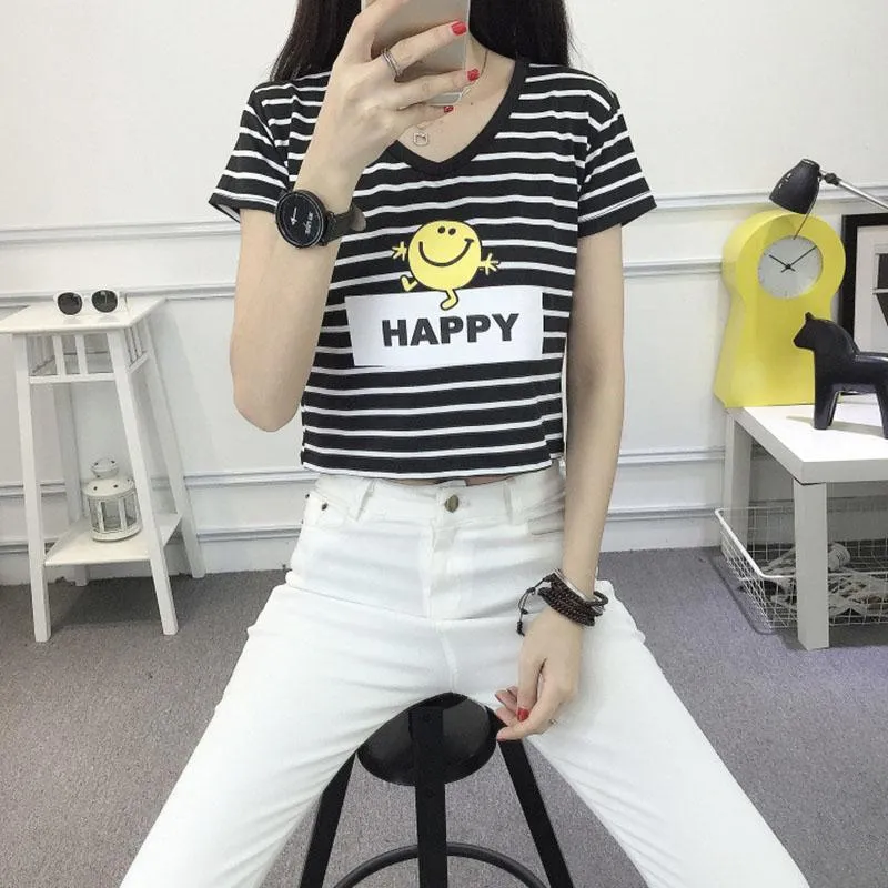 Striped Crop T-Shirt