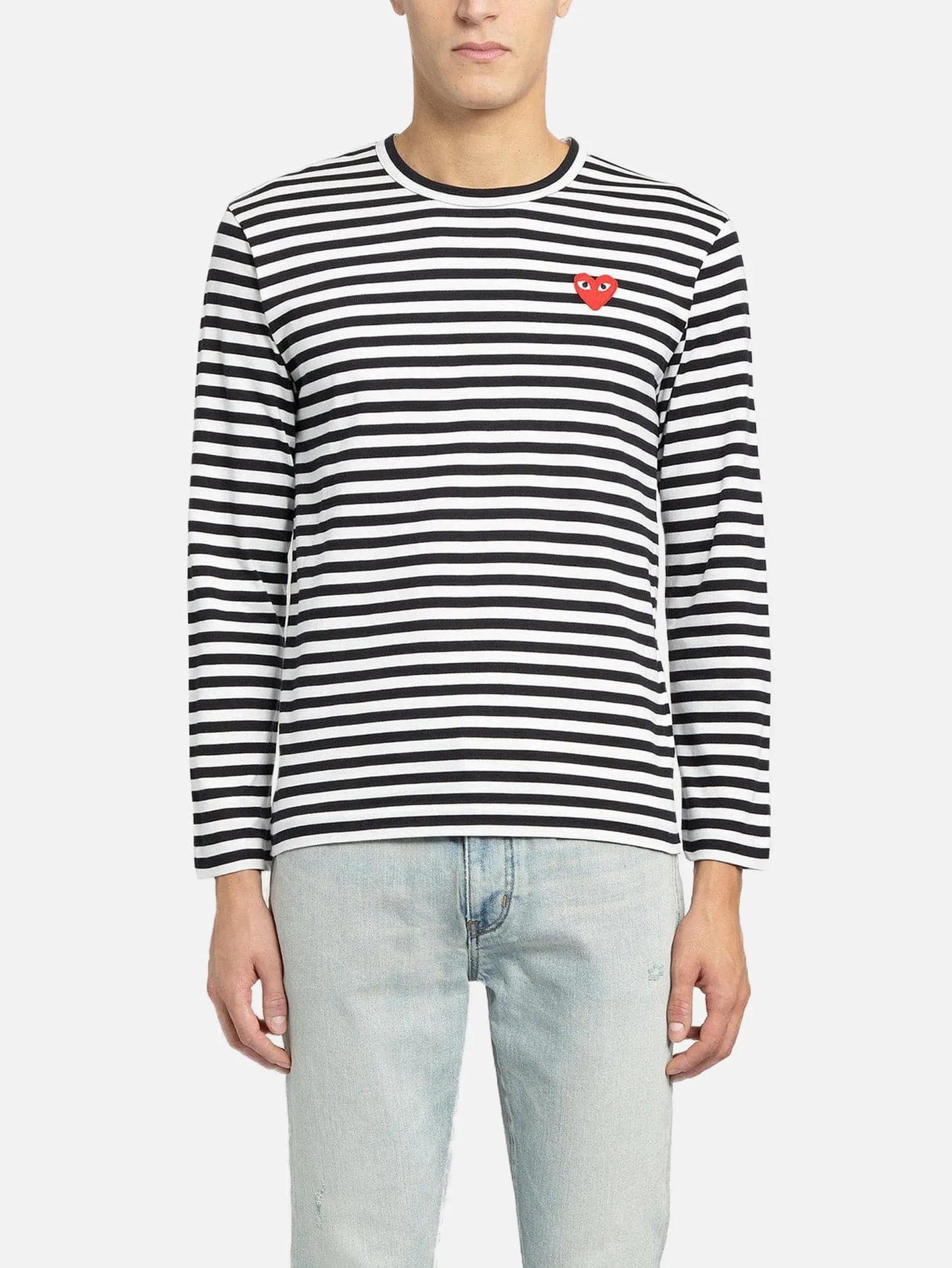 Striped Long Sleeved T-Shirt - Black/White