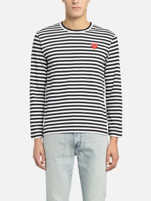 Striped Long Sleeved T-Shirt - Black/White