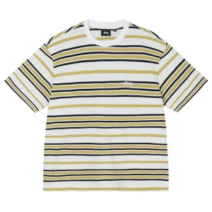 Stussy Alton Stripe Crew T-Shirt Bone