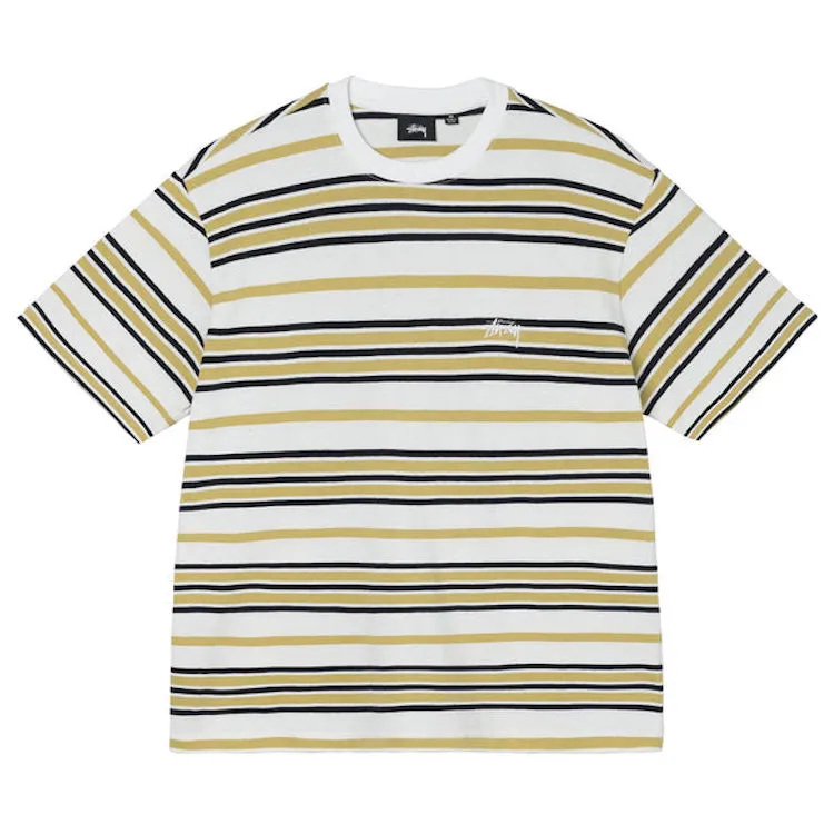 Stussy Alton Stripe Crew T-Shirt Bone