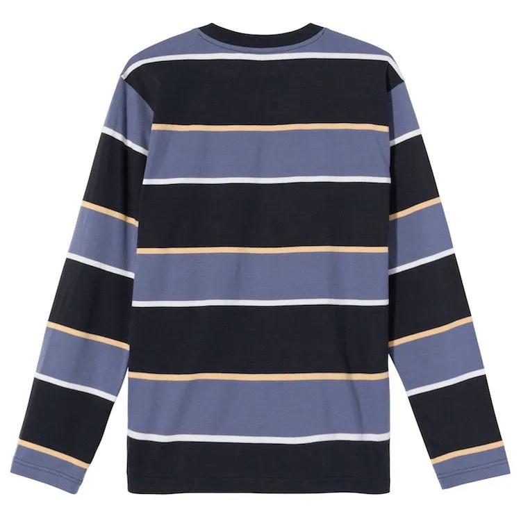 Stussy Bold Stripe L/S Crew T-Shirt Black