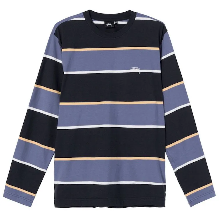 Stussy Bold Stripe L/S Crew T-Shirt Black