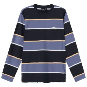 Stussy Bold Stripe L/S Crew T-Shirt Black