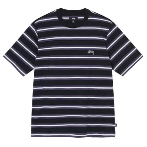 Stussy Multi Stripe S/S Crew T-Shirt Black