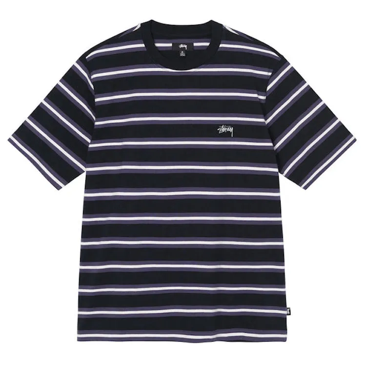 Stussy Multi Stripe S/S Crew T-Shirt Black