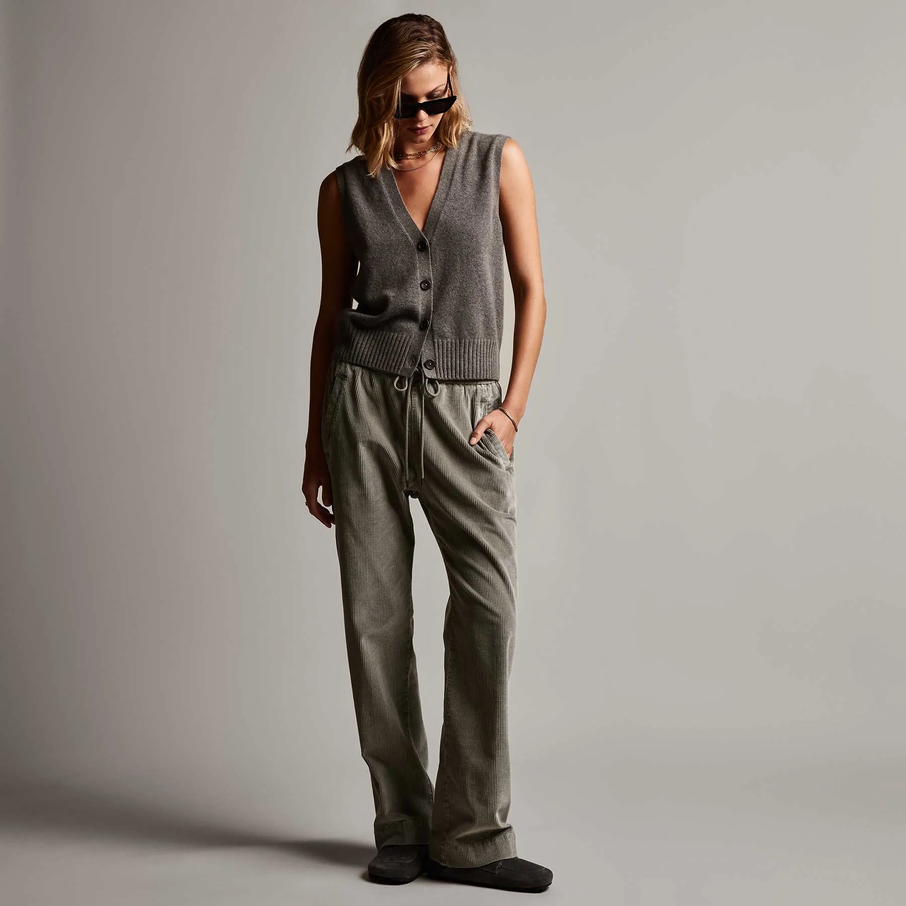 Sunland Cashmere Blend Vest - Burro