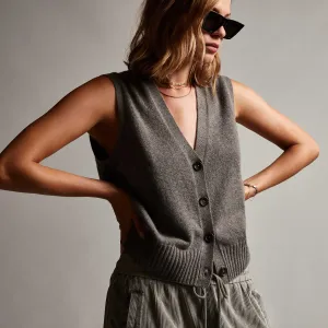 Sunland Cashmere Blend Vest - Burro