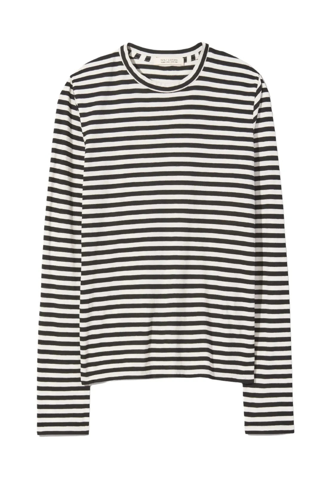 Susana Long Sleeve Tee | Black/Ivory Stripe