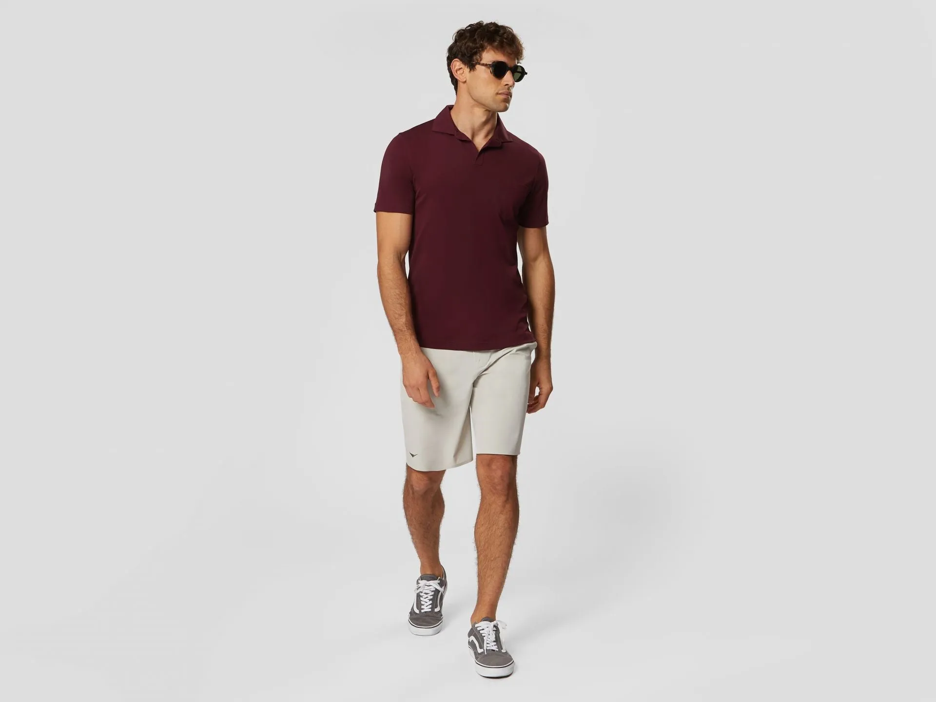 T-Shirt Crew Cotton Polo T Shirt - Dark Red