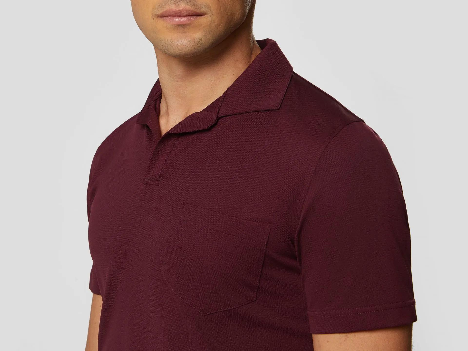 T-Shirt Crew Cotton Polo T Shirt - Dark Red