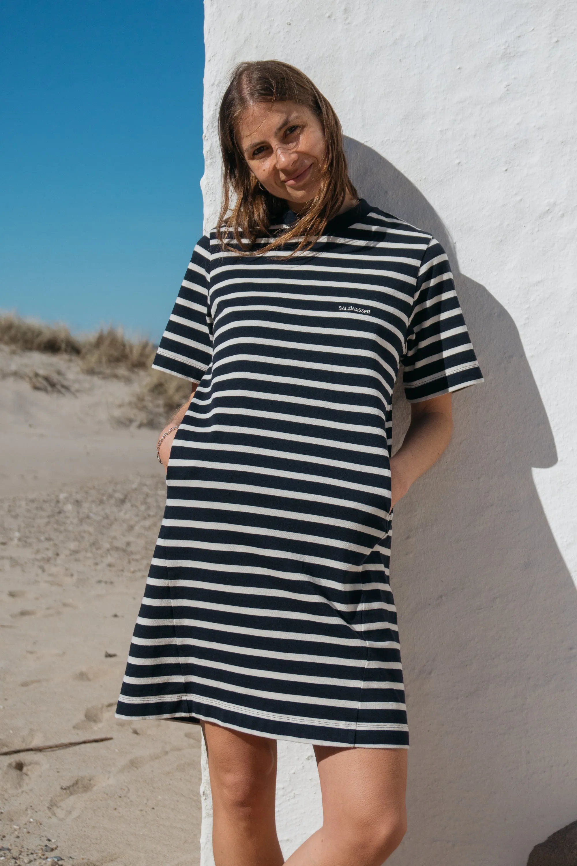 T-Shirt Kleid Sol Navy-Striped