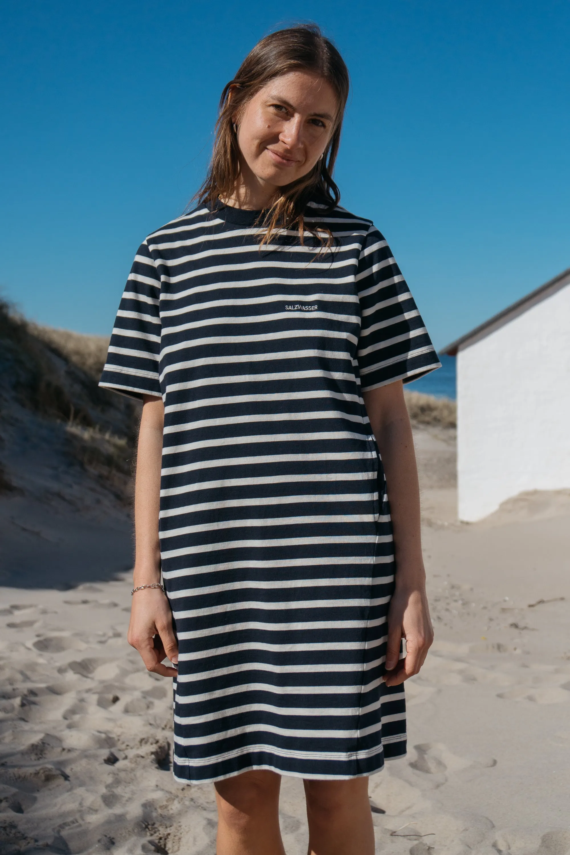 T-Shirt Kleid Sol Navy-Striped