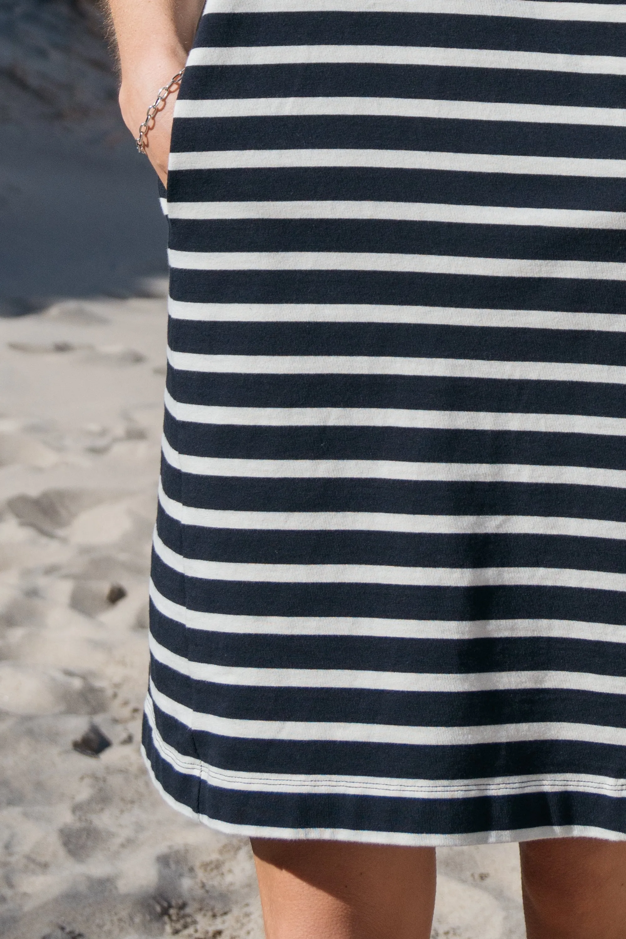 T-Shirt Kleid Sol Navy-Striped