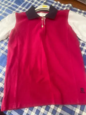 Tagg pink and white polo top age 10 FREE POSTAGE🟢