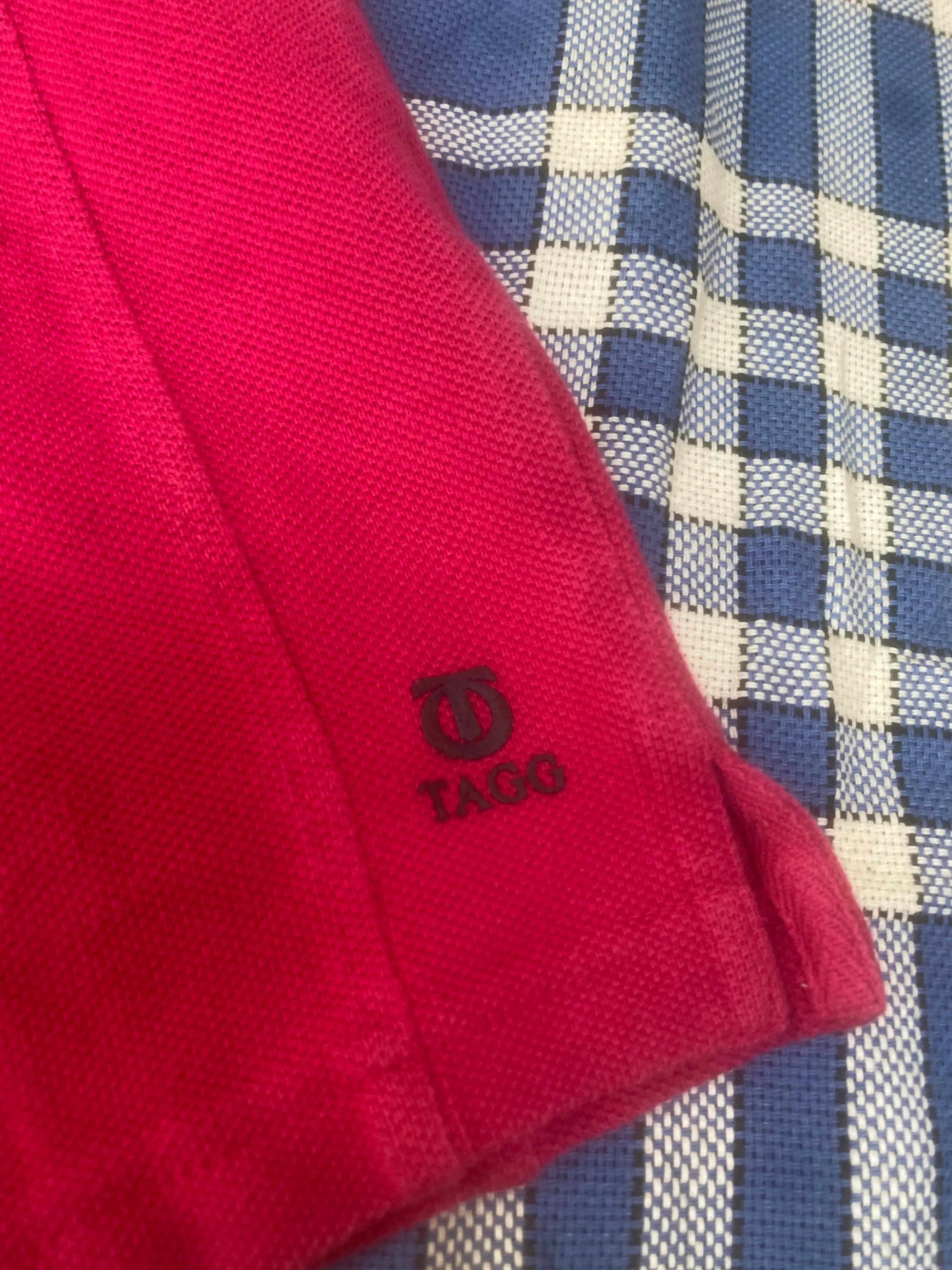 Tagg pink and white polo top age 10 FREE POSTAGE🟢