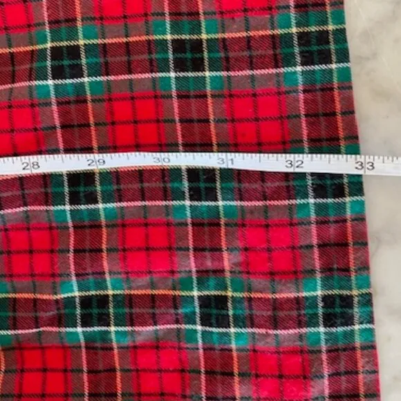 TALBOTS Pleated Elastic  Waist Red Stewart Plaid Vintage Maxi Skirt 10P