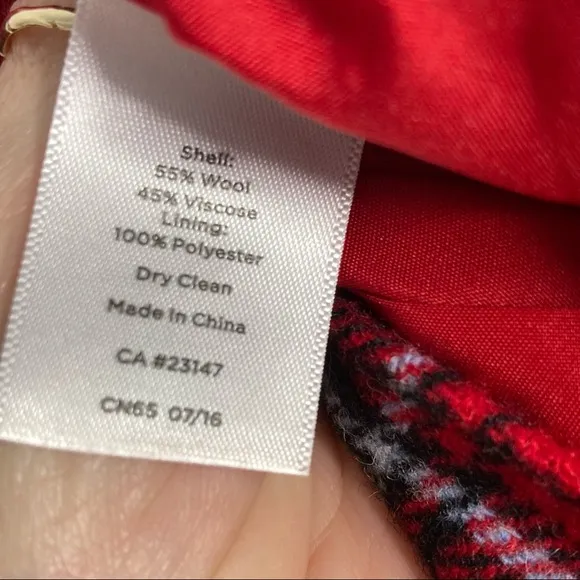 Talbots Tartan Plaid Wool Wrap Skirt Red Black White Petite